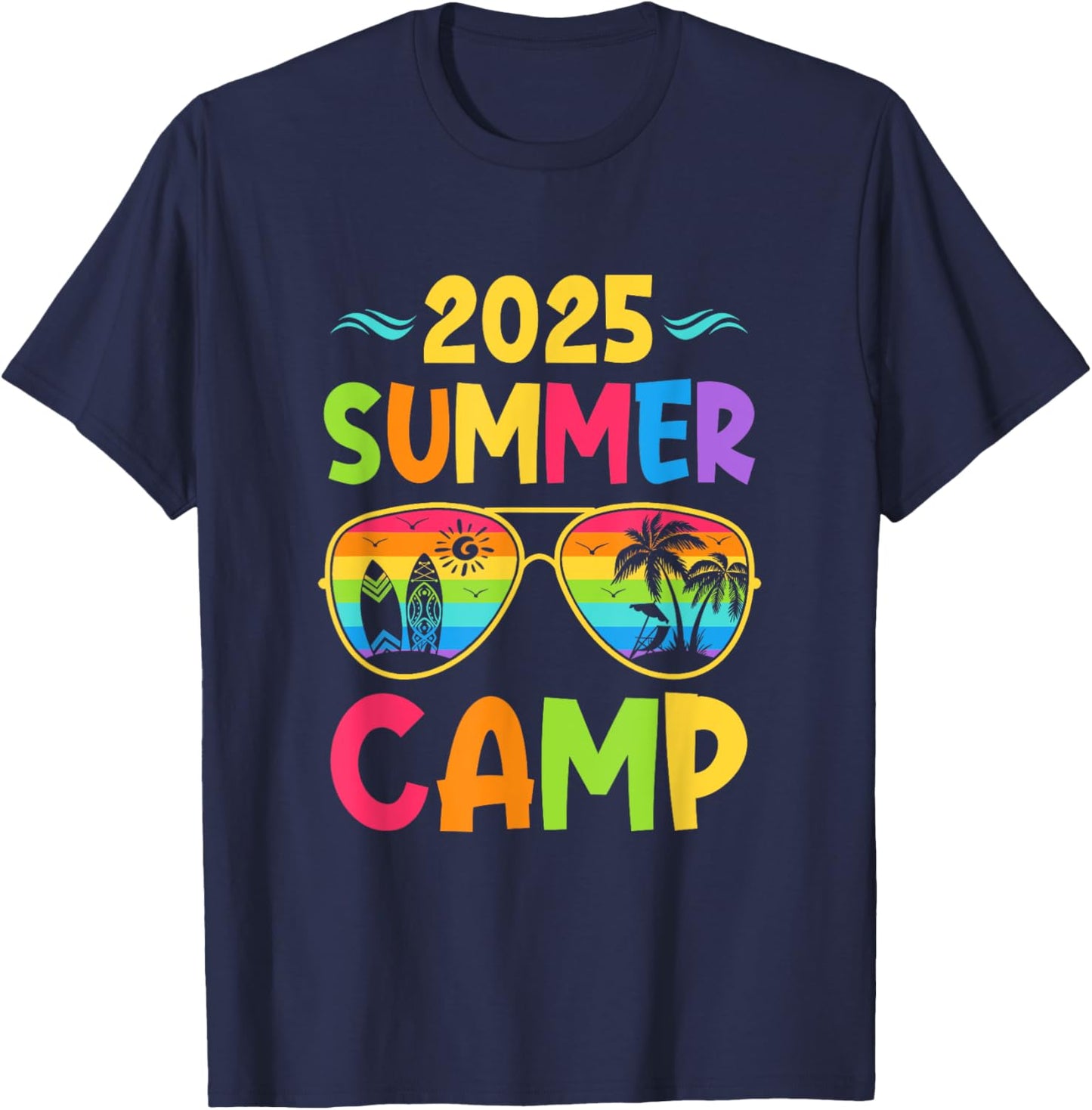 2025 Summer Camp 2025 Summer Vacation Matching Family Group T-Shirt - T-Shirt | Navy