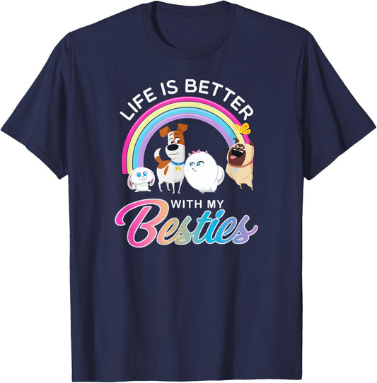 The Secret Life of Pets 2 Life is Better T-Shirt - T-Shirt | Navy