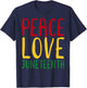 Peace Love & Juneteenth June 19th Freedom Day T-Shirt - T-Shirt | Navy