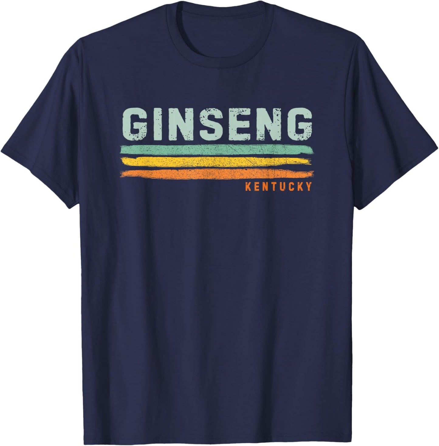 Vintage Stripes Ginseng KY T-Shirt - T-Shirt | Navy
