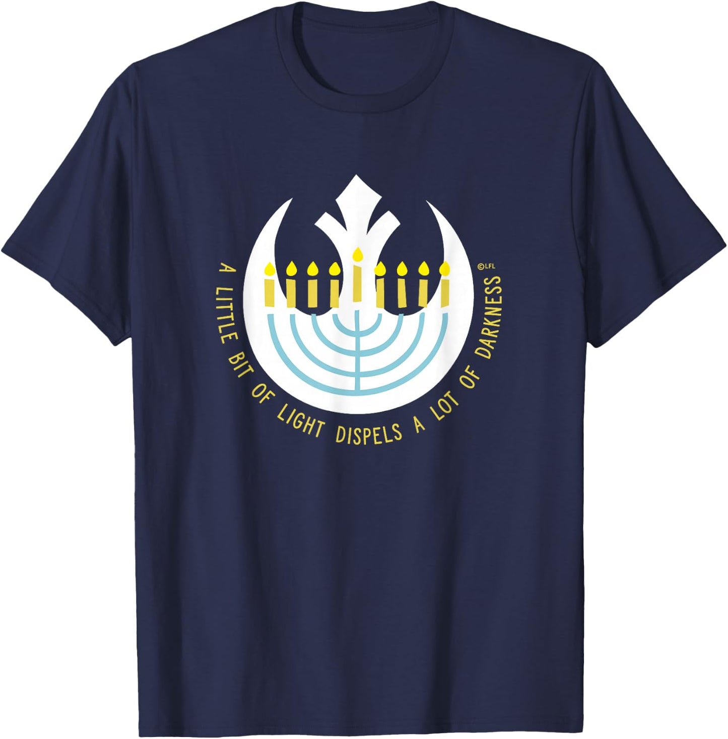 Star Wars Hanukkah Menorah Rebel Alliance A Little Light T-Shirt - T-Shirt | Navy