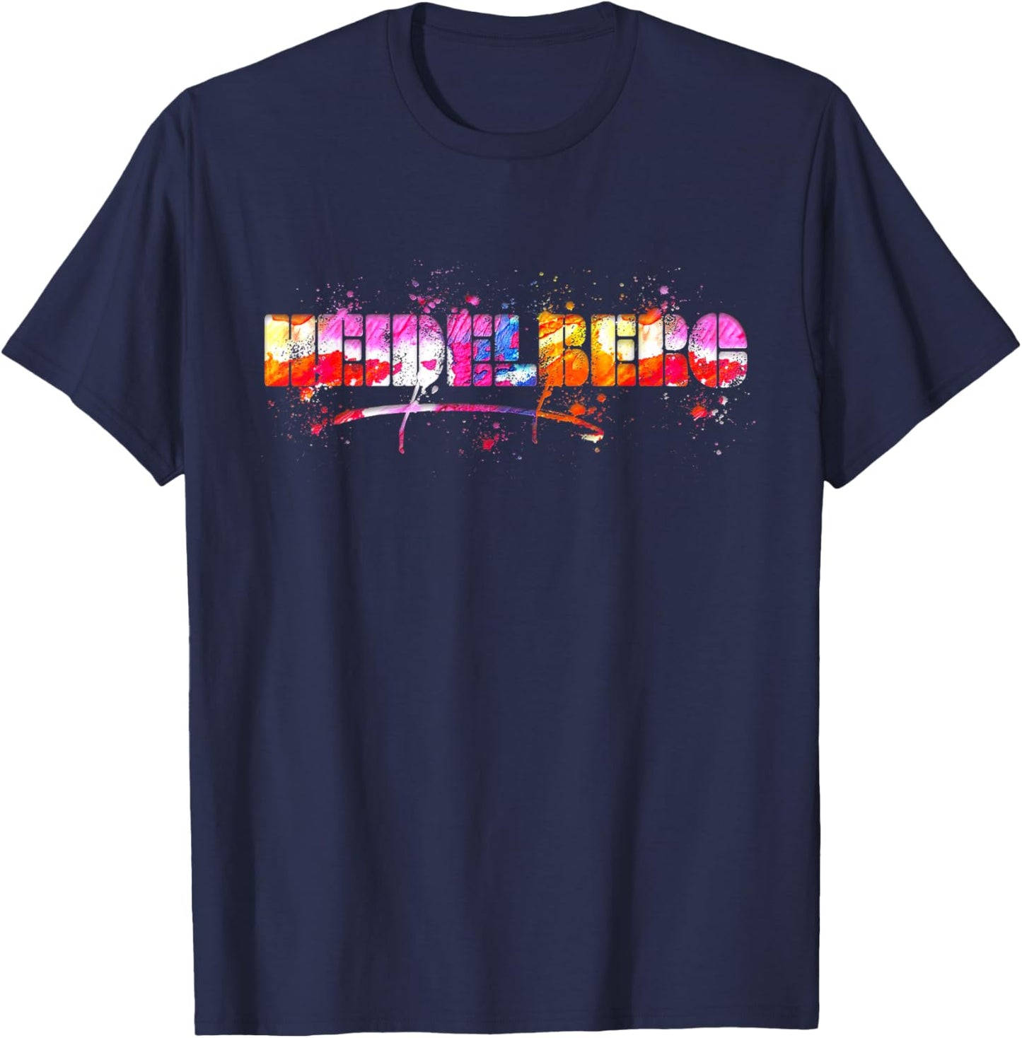 Heidelberg Schriftzug Souvenir - Aquarell Heidelberg T-Shirt - T-Shirt | Navy