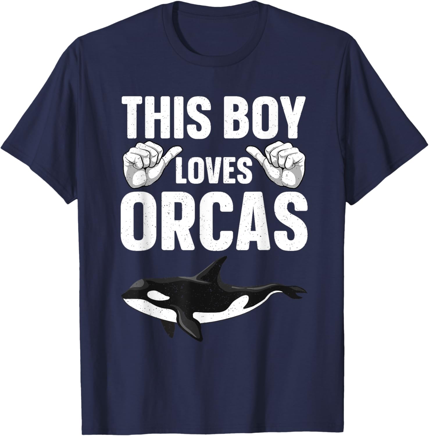 Cool Orca Design For Boys Kids Men Sea Orca Whale Lover Orca T-Shirt - T-Shirt | Navy