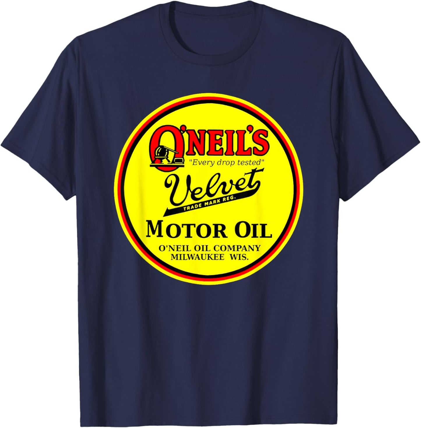 Retro Vintage Gas Station O'Neils Motor Oil Car Bikes Garage T-Shirt - T-Shirt | Navy