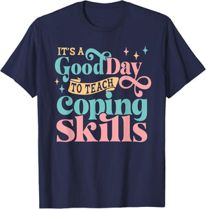 School Social Worker Coping Skills - Guidance Counselor T-Shirt - T-Shirt | Navy