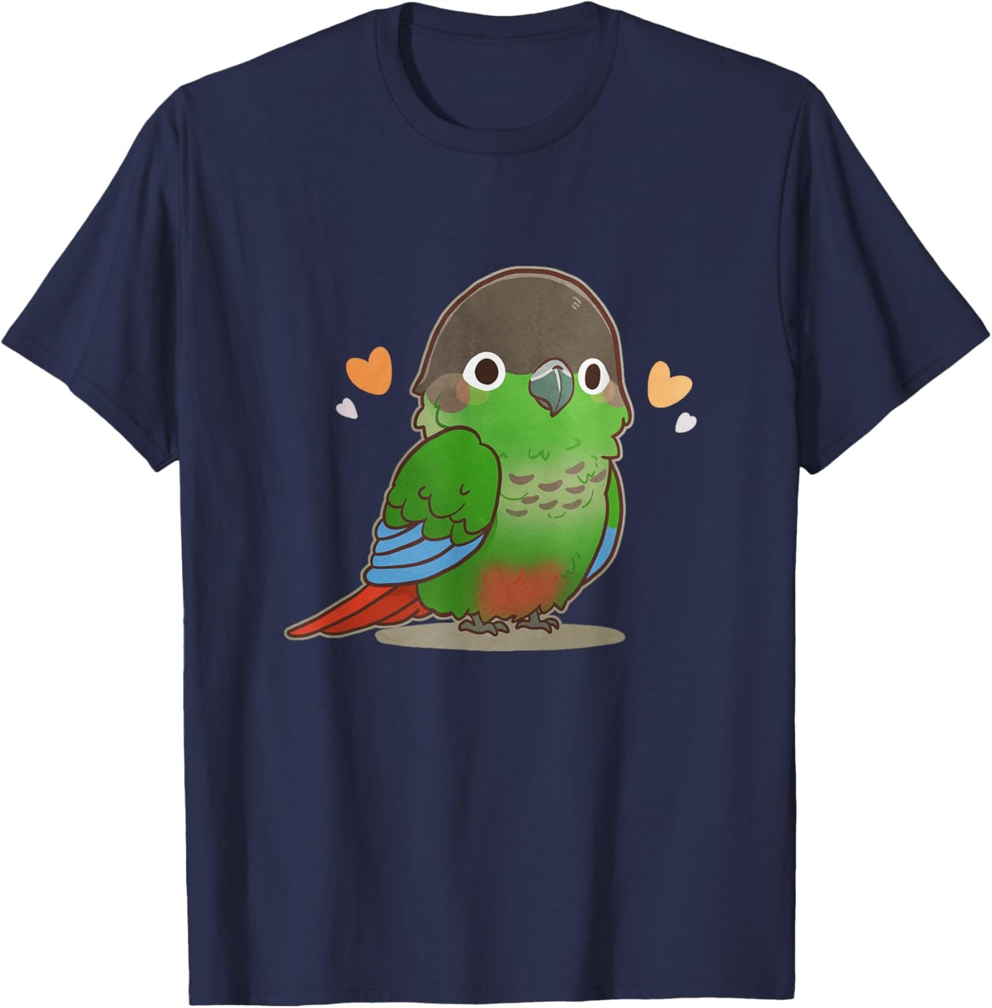 Green-cheeked Conure Parrot, Funny Cute Pet Greencheek Bird T-Shirt - T-Shirt | Navy