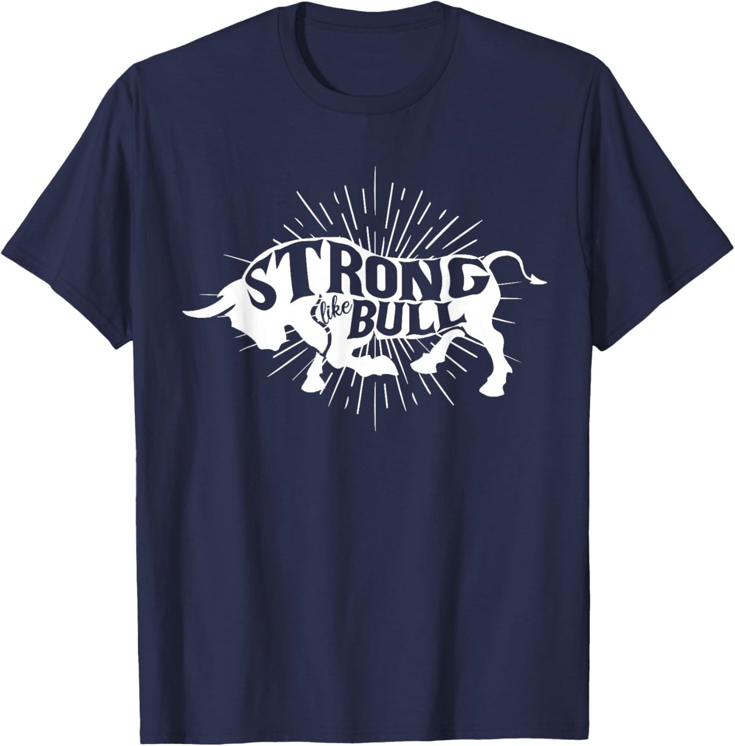 Strong Like Bull Powerlifter Bodybuilder Gym Cowboy Gym T-Shirt - T-Shirt | Navy