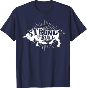 Strong Like Bull Powerlifter Bodybuilder Gym Cowboy Gym T-Shirt - T-Shirt | Navy