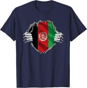 Afghan Super Afghanistan Flag Afghani Roots Heritage T-Shirt - T-Shirt | Navy