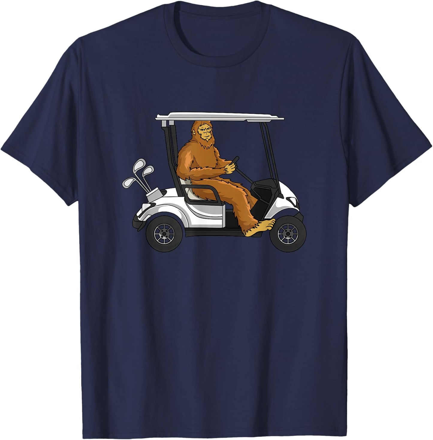 Bigfoot Golf Design for a Golf Player T-Shirt - T-Shirt | Navy