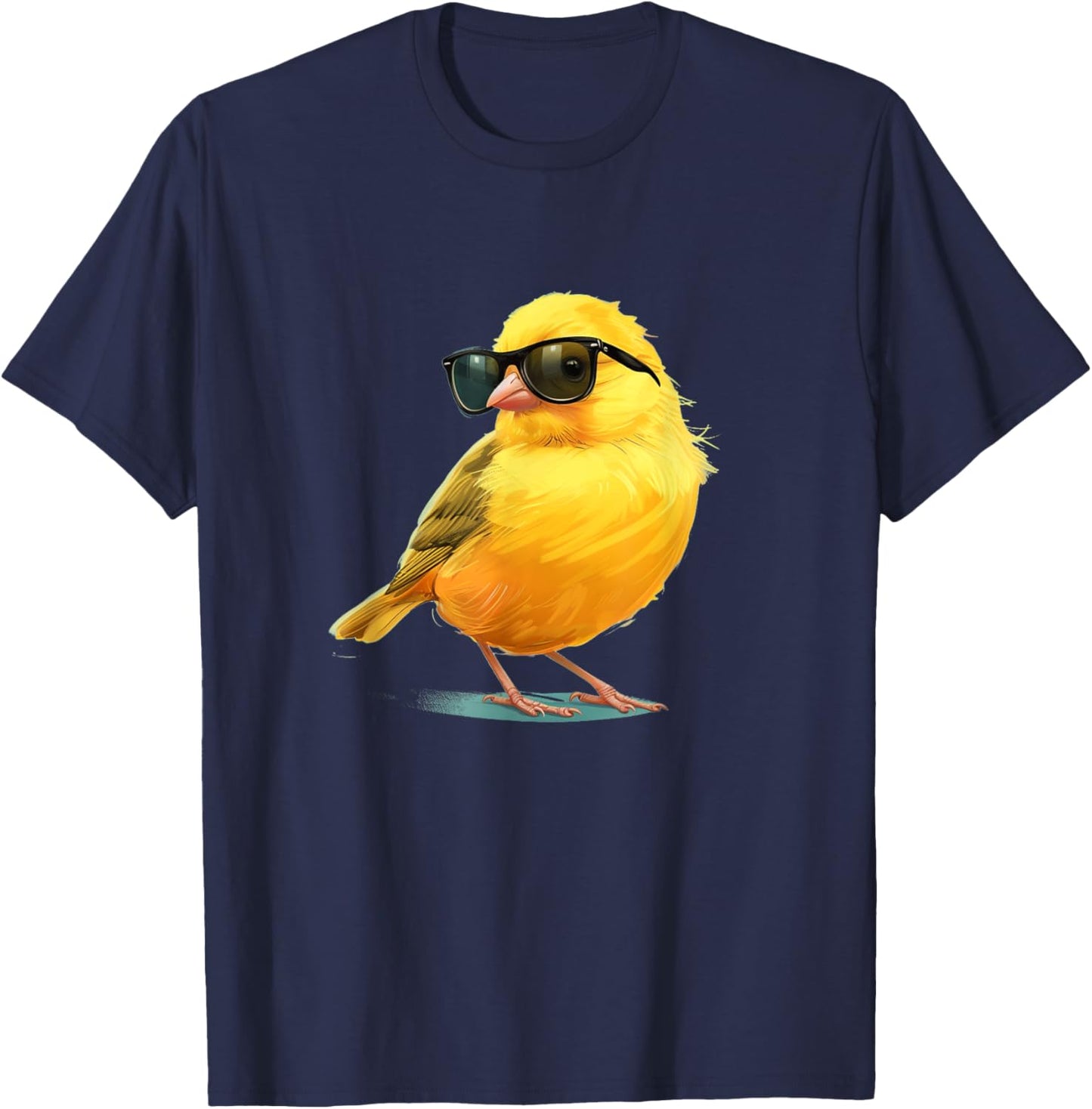 Cute yellow Bird with Sunglasses T-Shirt - T-Shirt | Navy
