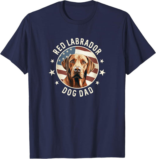 Red Labrador Retriever Dog Dad Women T-Shirt - T-Shirt | Navy