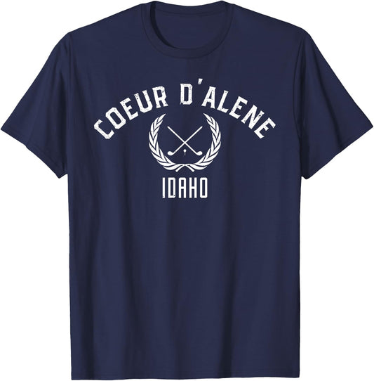 Coeur D'Alene Idaho Golf T-Shirt - T-Shirt | Navy