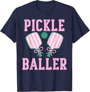 Coquette Pickle Baller Women Pickleball Lover T-Shirt - T-Shirt | Navy