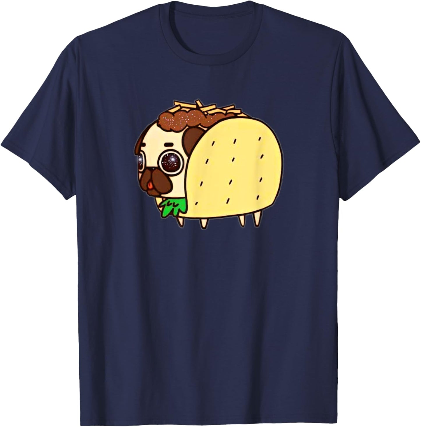 Funny Pug in Taco T-Shirt - T-Shirt | Navy