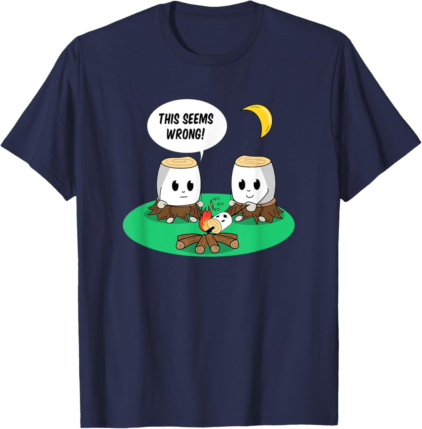 Marshmallows Roasting Marshmallow Campfire Bonfire Camping T-Shirt - T-Shirt | Navy