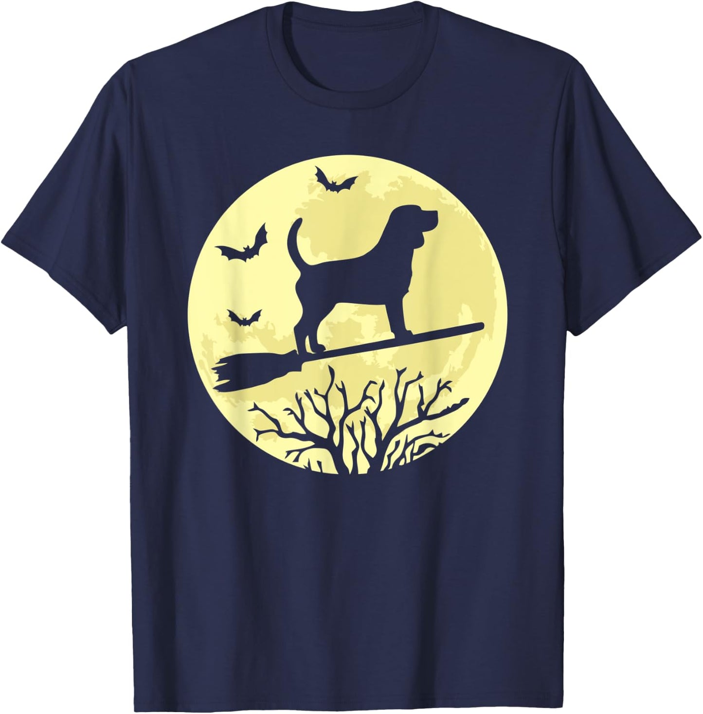 Beagle Witch Funny Beagle Dog Lover Halloween T-Shirt - T-Shirt | Navy