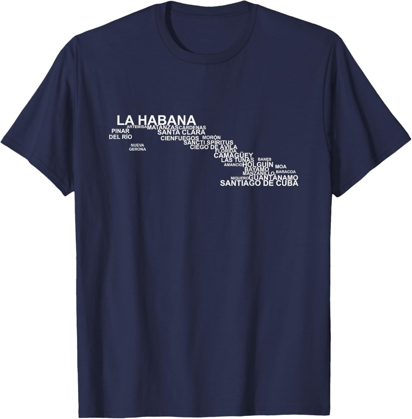 Cuba Outline, Cuba Travel, Cuba Holiday, Cubans, Cuba T-Shirt - T-Shirt | Navy