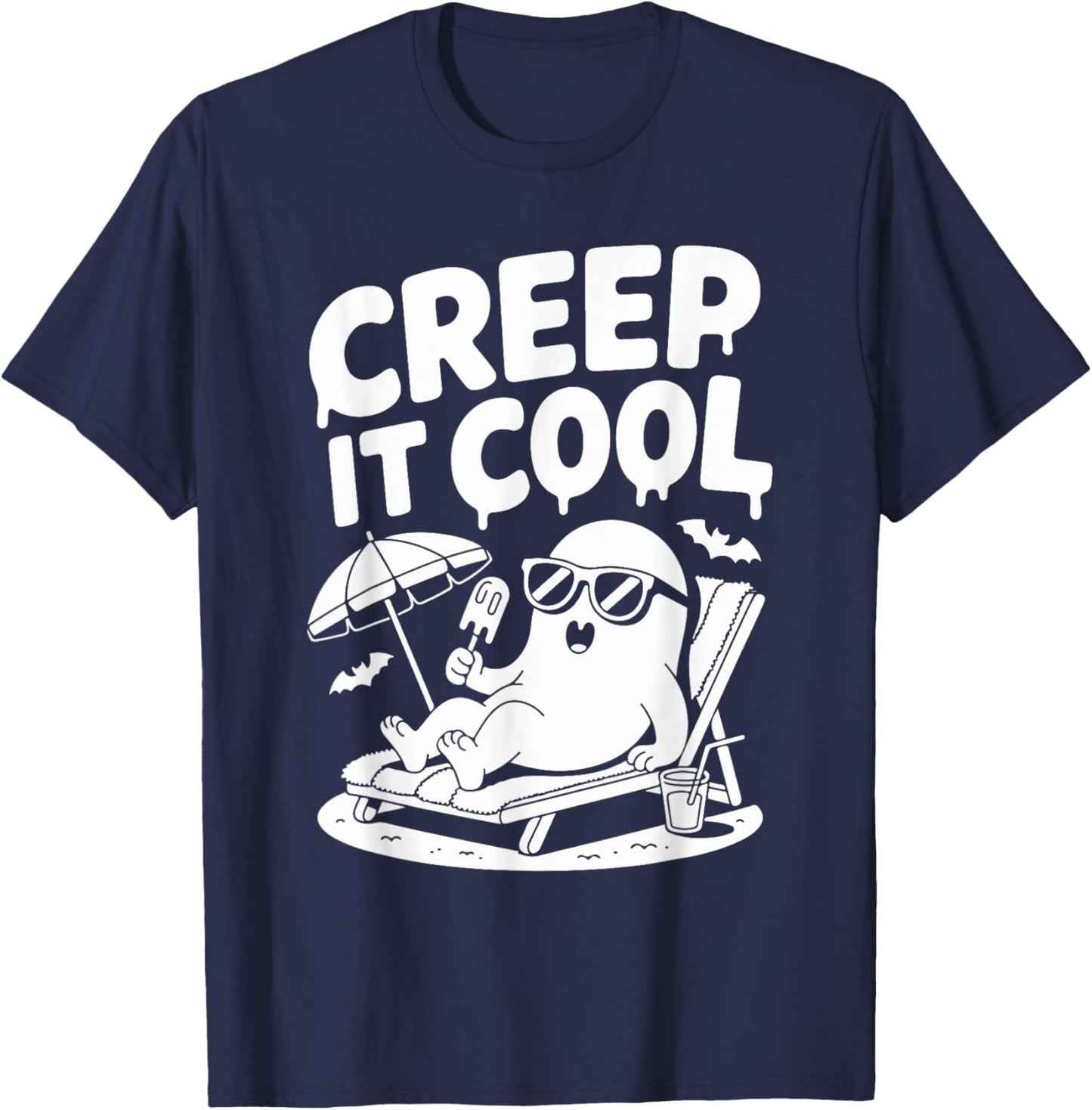 Creep It Cool Summerween Halloween Fun T-Shirt - T-Shirt | Navy