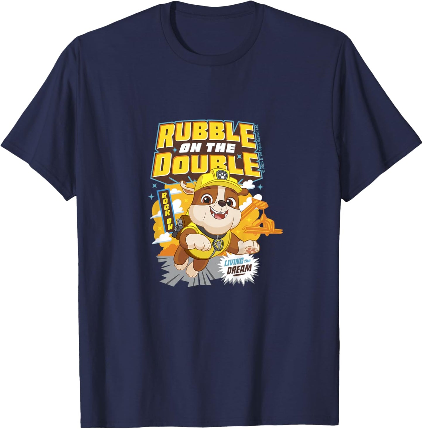 PAW Patrol Rubble On The Double Living The Dream Cute T-Shirt - T-Shirt | Navy
