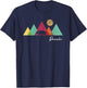 Alaska Denali National Park Souvenir Colorful Bear Mountains T-Shirt - T-Shirt | Navy