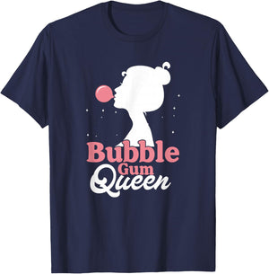 Funny Bubble Gum Queen | Chewing Gum Girl T-Shirt - T-Shirt | Navy
