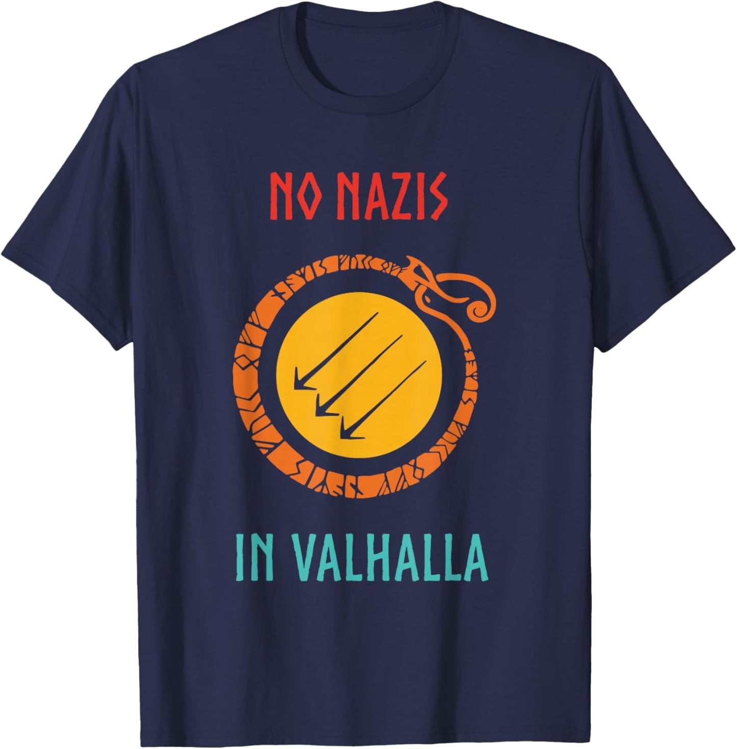 No Nazis in Valhalla Funny Vintage Apparel Black Kids T-Shirt - T-Shirt | Navy