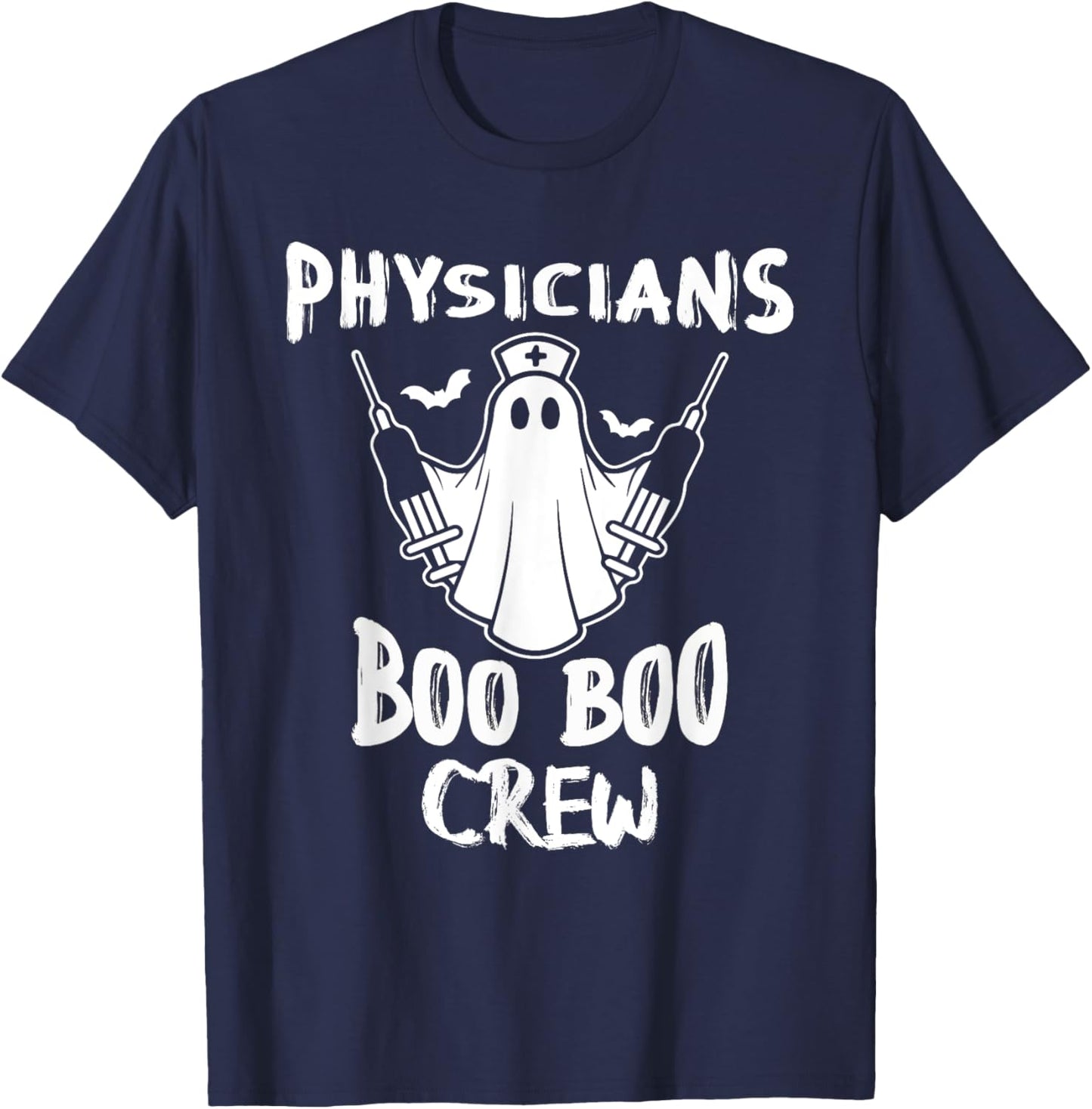 Physician Boo Boo Crew Halloween Nurse Ghost Costume T-Shirt - T-Shirt | Navy