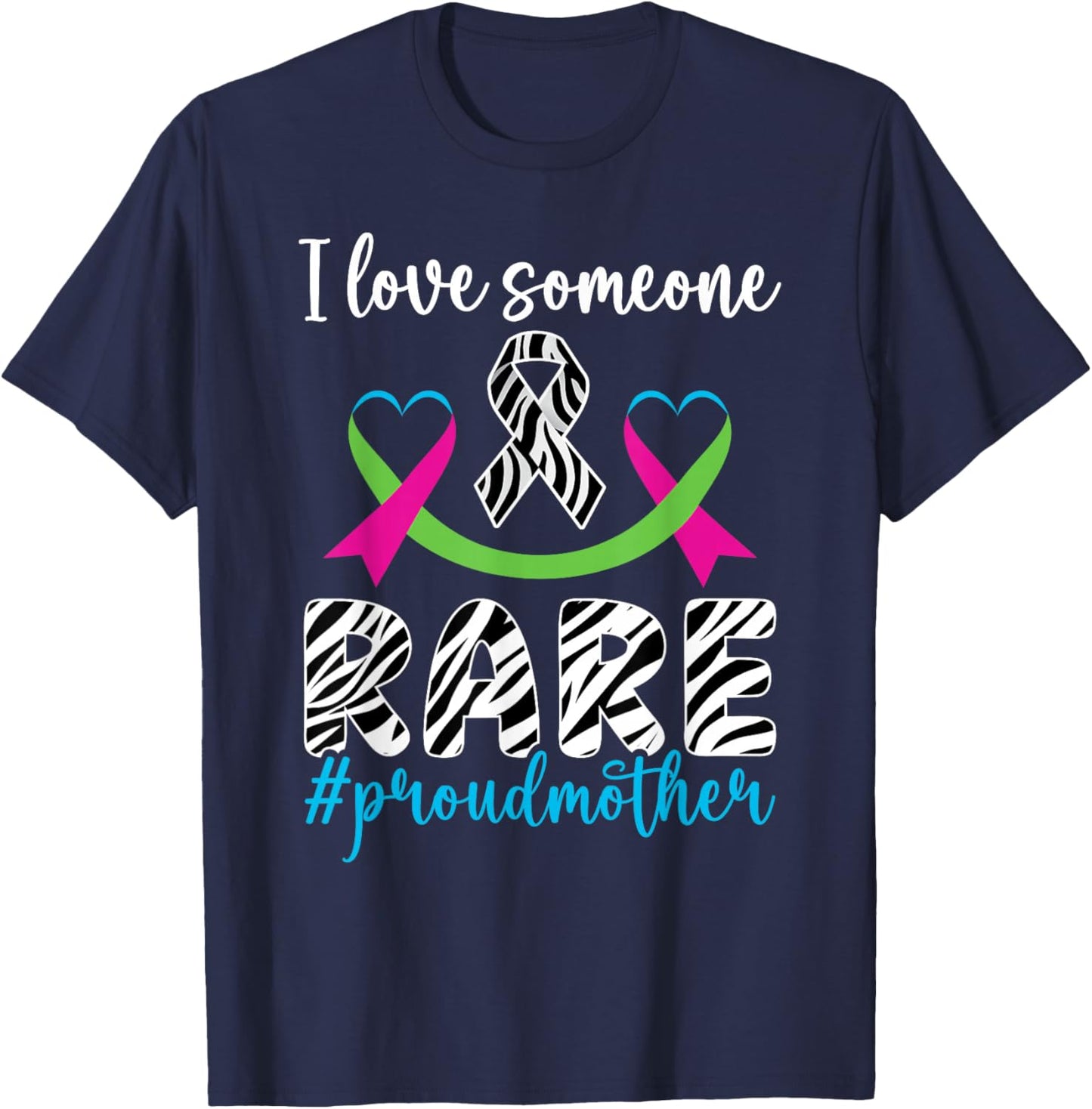 Proud Mother Rare Disease Warrior Rare Disease Awareness T-Shirt - T-Shirt | Navy