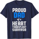 Heart Transplant Recipient Proud Dad Surgery Survivor T-Shirt - T-Shirt | Navy