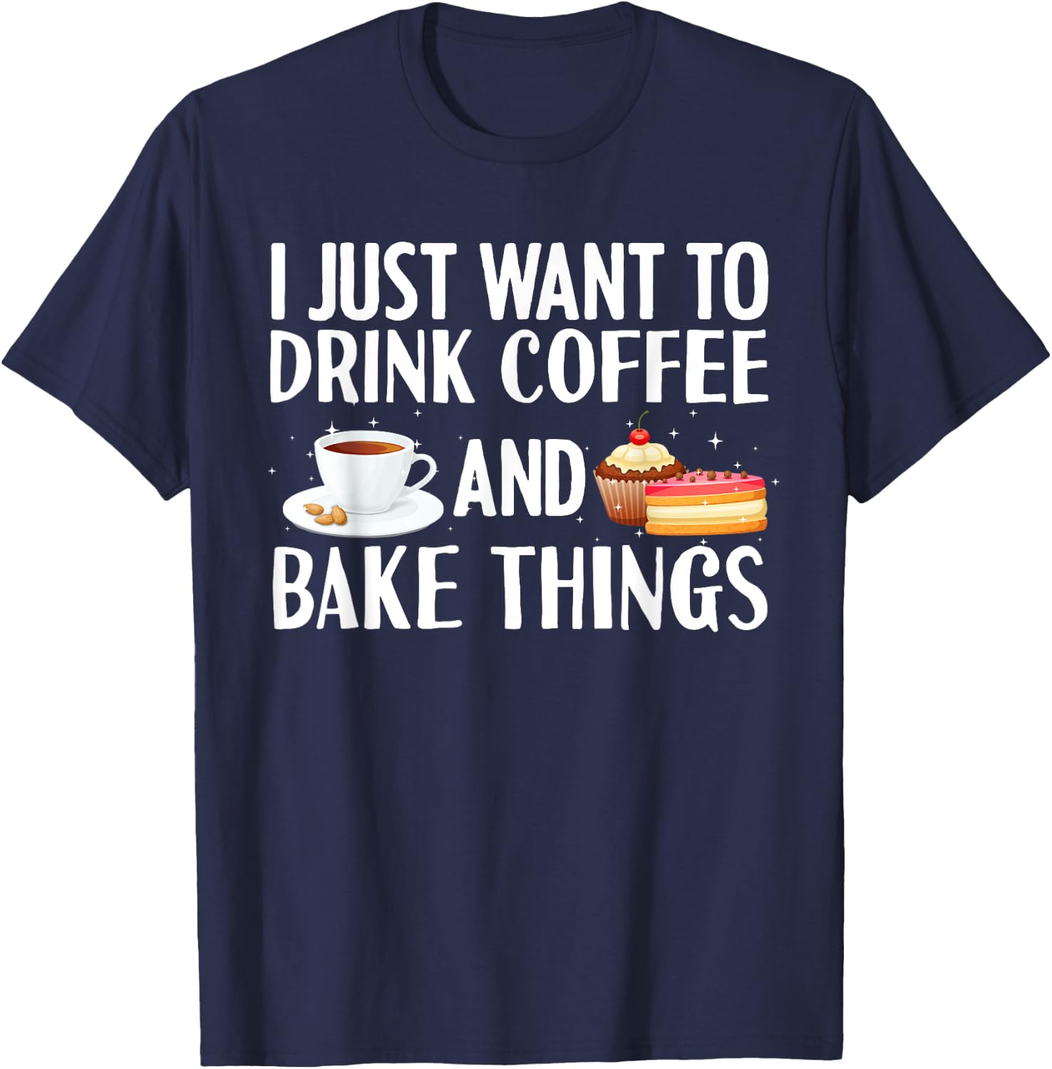 Cool Baker Women Cupcake Baking Bakers Coffee Lovers T-Shirt - T-Shirt | Navy