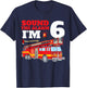 Sound The Alarm I'm 6th Birthday Fire Truck Firefighter 6 T-Shirt - T-Shirt | Navy
