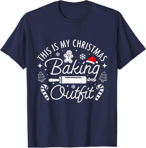 This Is My Christmas Baking Outfit Gingerbread Christmas T-Shirt - T-Shirt | Navy