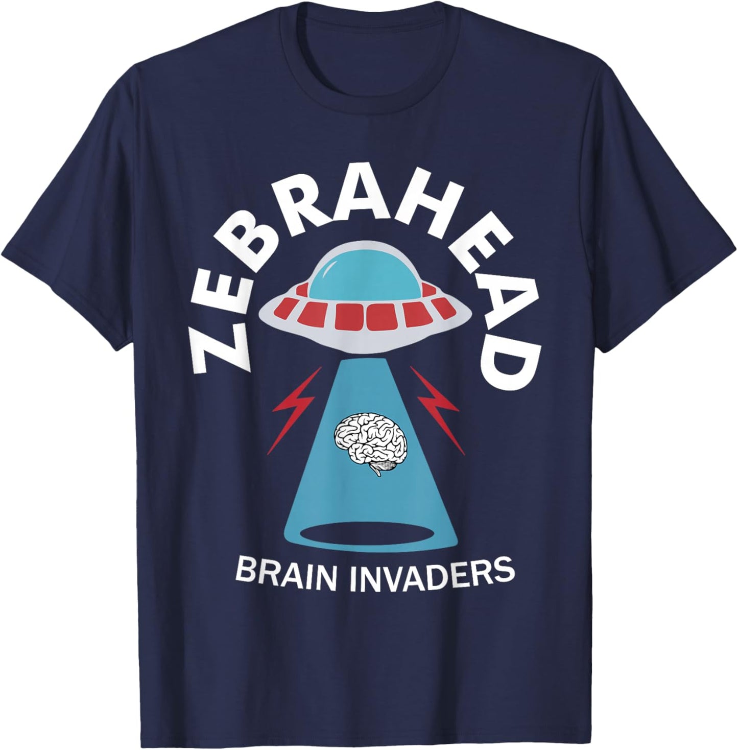 Zebrahead brain invaders Funny design T-Shirt - T-Shirt | Navy