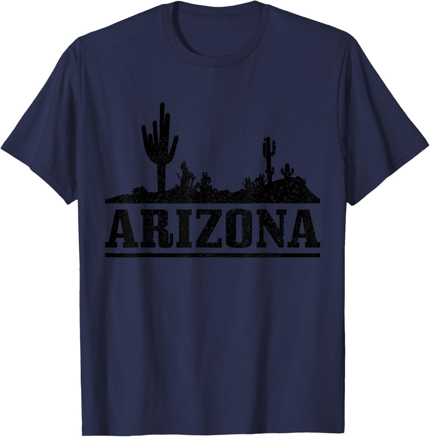 Arizona AZ Pride Cactus Desert Vintage T-Shirt - T-Shirt | Navy