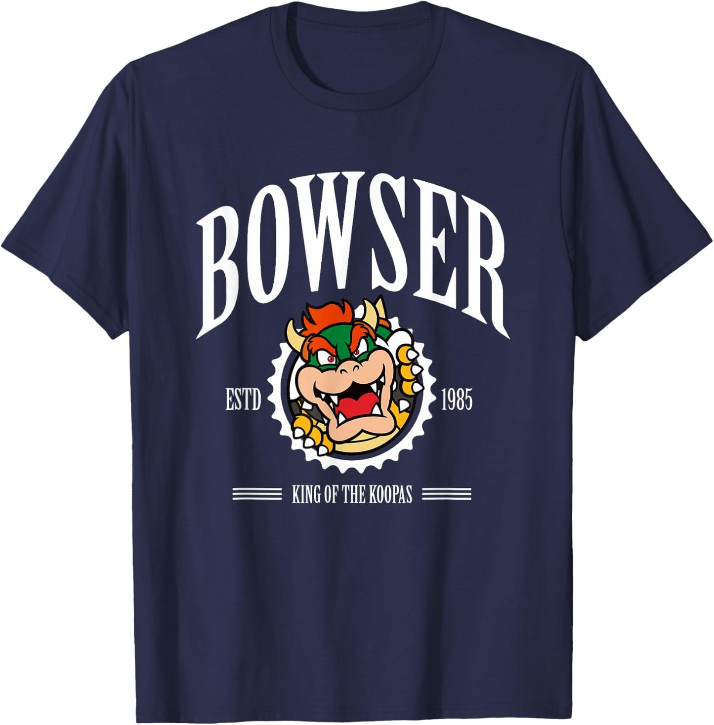 Super Mario Bros Bowser Est 1985 King Koopa Collegiate T-Shirt - T-Shirt | Navy
