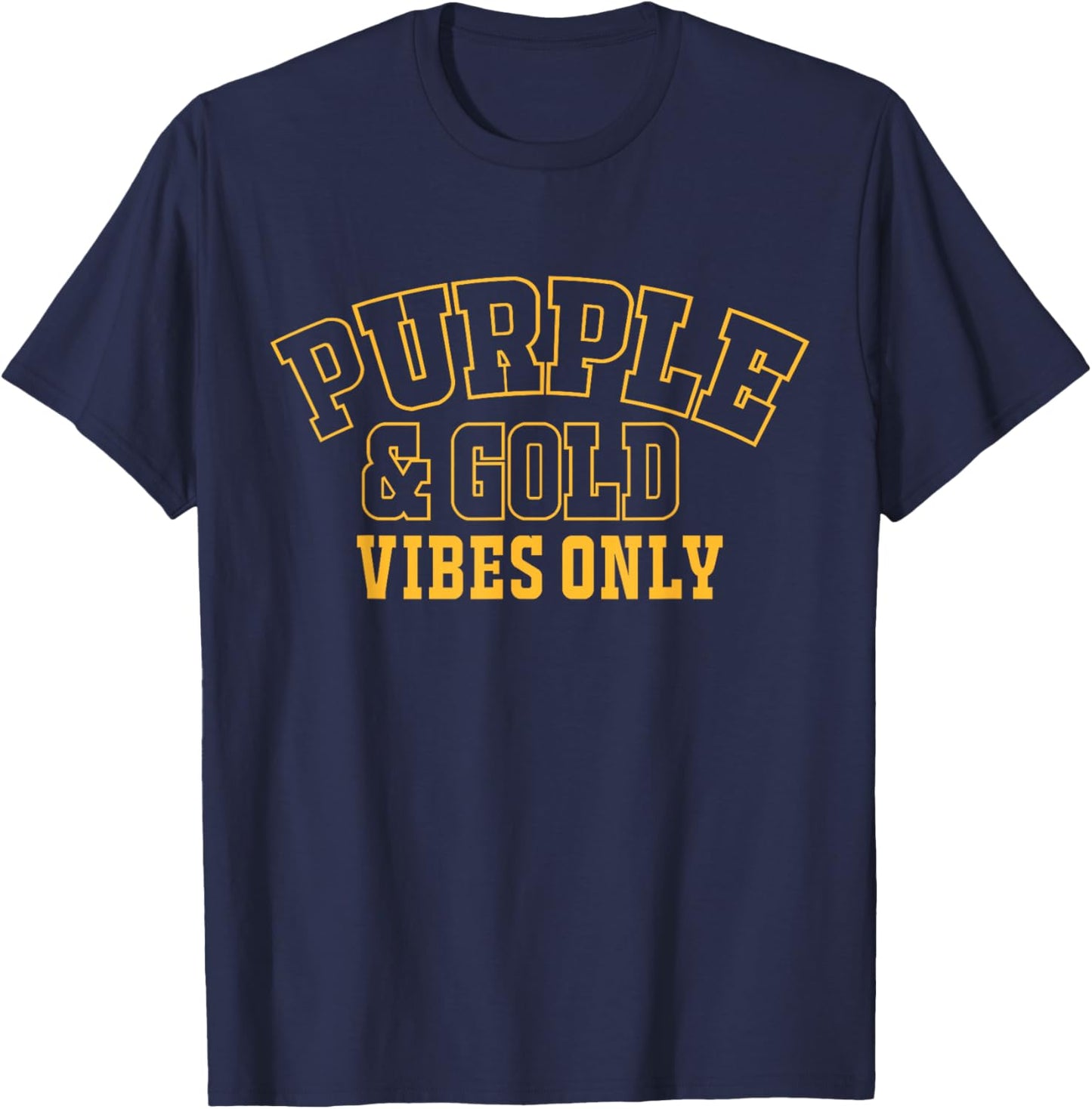 High School Football Purple & Gold Game Day T-Shirt - T-Shirt | Navy