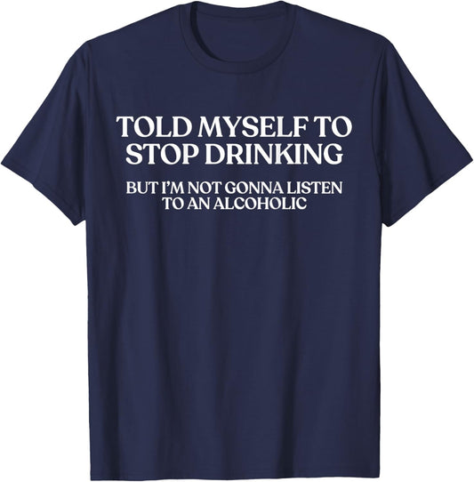 Shirt Funny Drinking Back T-Shirt - T-Shirt | Navy