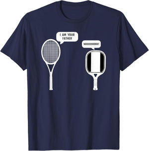 I Am Your Father Funny Pickleball Tennis Racket T-Shirt - T-Shirt | Navy