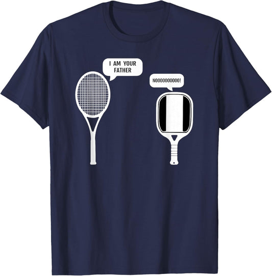 I Am Your Father Funny Pickleball Tennis Racket T-Shirt - T-Shirt | Navy