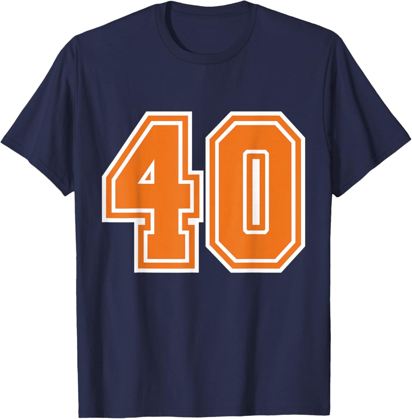 Athletic Sports Team Number #40 T-Shirt - T-Shirt | Navy
