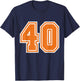 Athletic Sports Team Number #40 T-Shirt - T-Shirt | Navy
