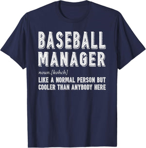Baseball Manager Gift T-Shirt - T-Shirt | Navy