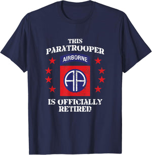 Retired 82nd Airborne Division Paratrooper T-Shirt - T-Shirt | Navy