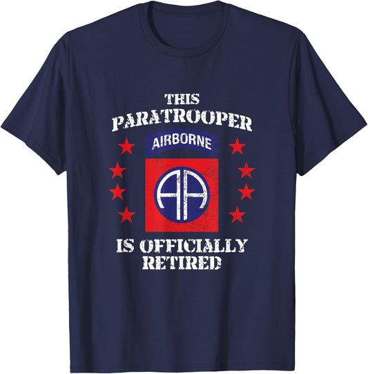 Retired 82nd Airborne Division Paratrooper T-Shirt - T-Shirt | Navy