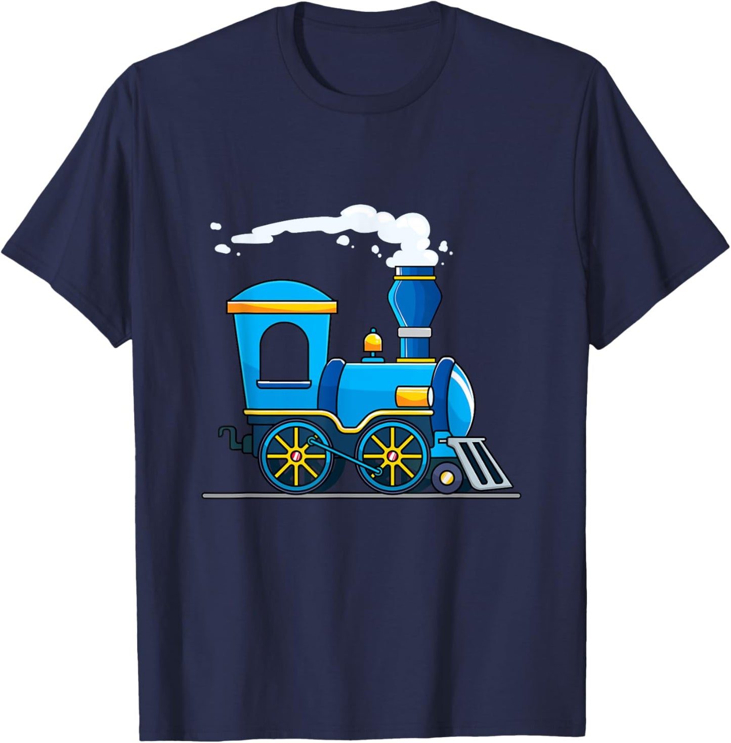 Birthday Choo Choo Blue Train Lovers Kids Boys Girls Toddler T-Shirt - T-Shirt | Navy