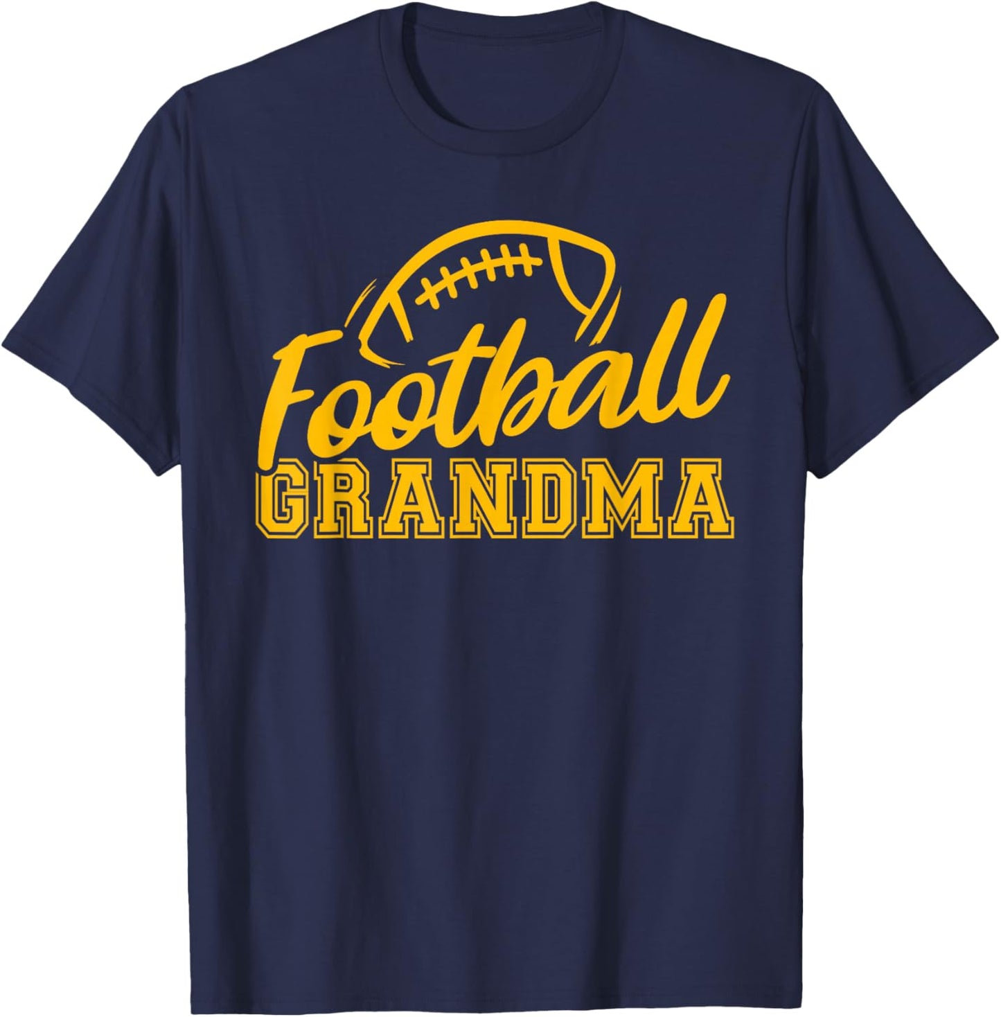 Game Day Yellow Black High School Football Grandma T-Shirt - T-Shirt | Navy