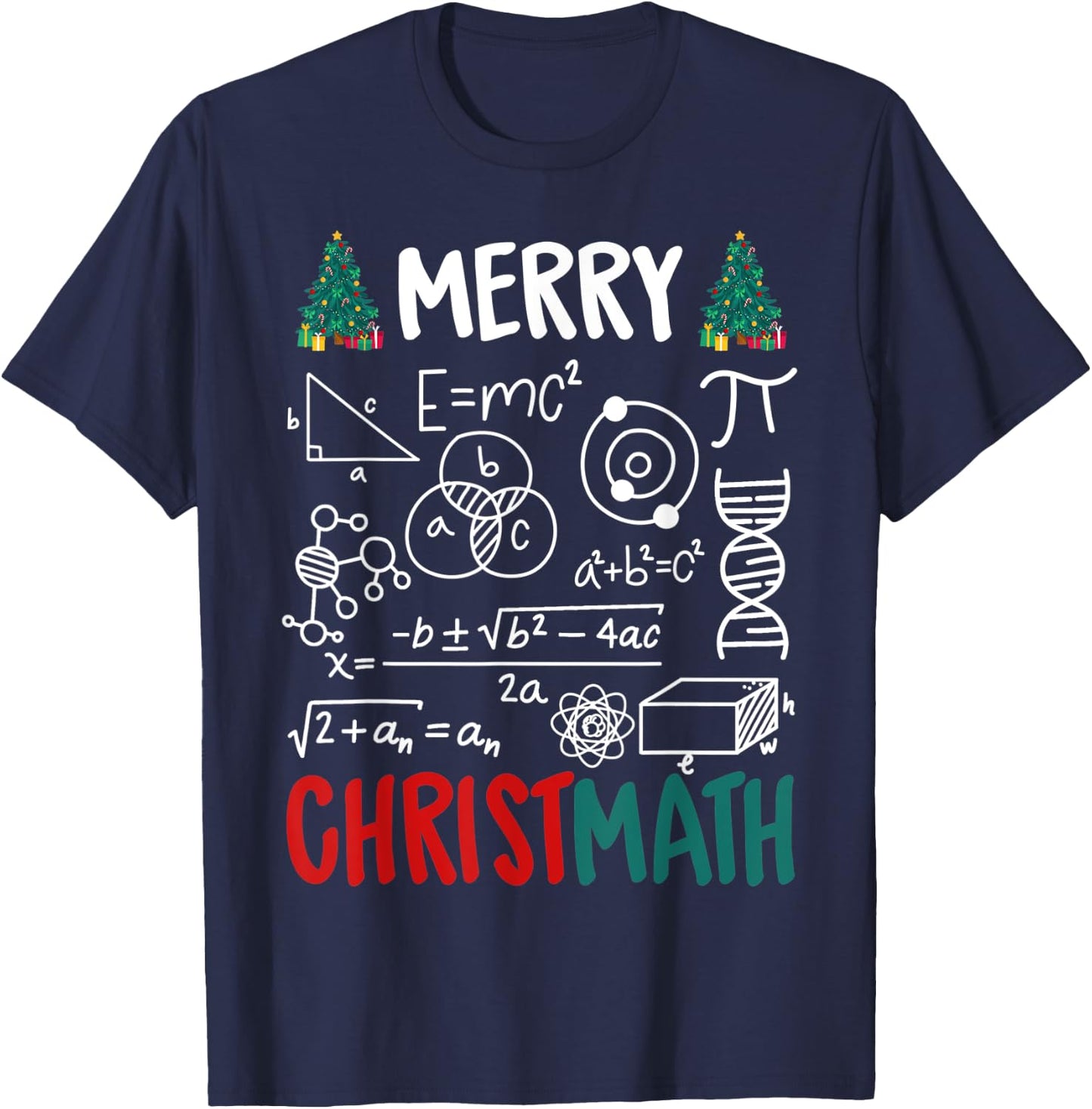 Merry Christmath – Math Christmas for Math Teacher Women Kids T-Shirt - T-Shirt | Navy