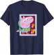 Kids Peppa Pig George & Squirrel Autumn Season Embroidered Stamp T-Shirt - T-Shirt | Navy