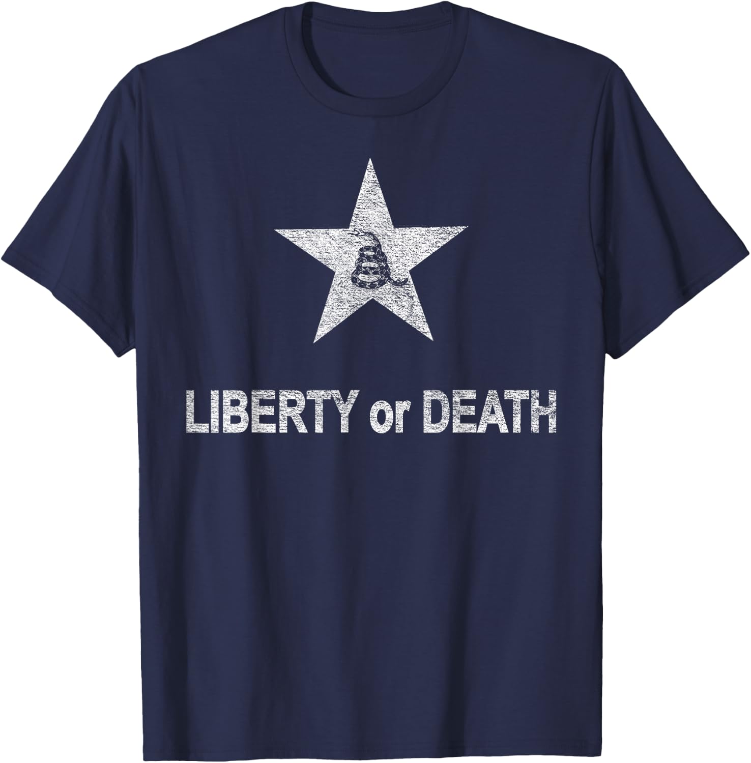 Liberty or Death Battalion Flag Gadsden Snake T-Shirt - T-Shirt | Navy
